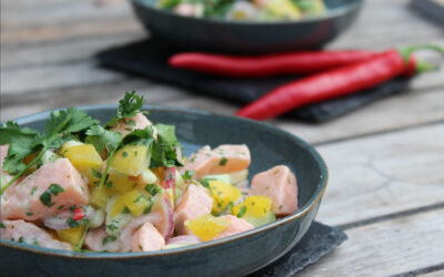 Lachs-Ceviche mit Apfel und Kokos